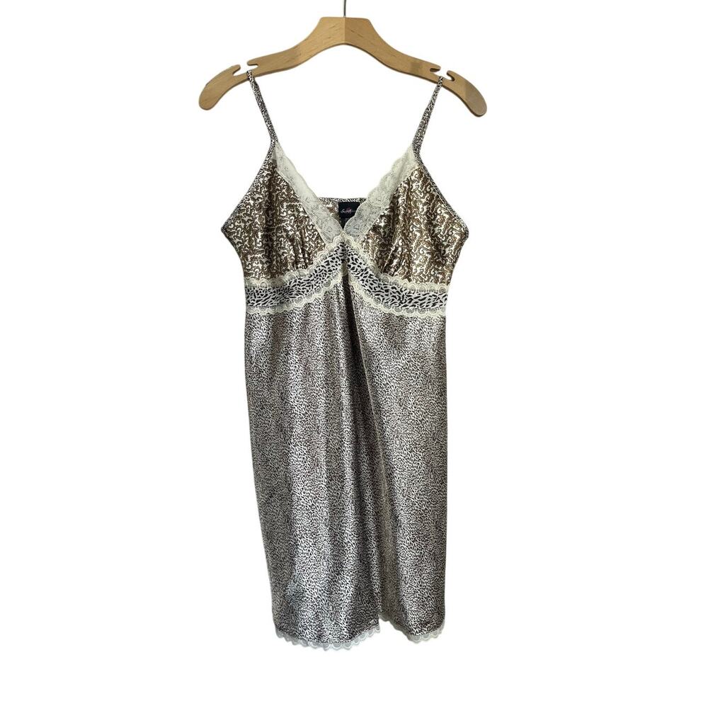 Y2K Secret Treasures Satin Lace Mini Slip Dress Lingerie Nightgown 12/14